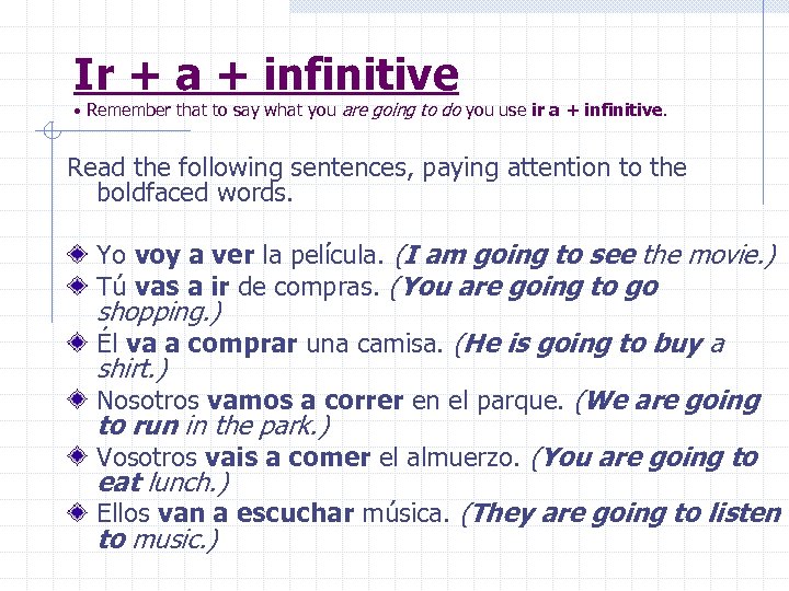 What Is Ir A Infinitive Examples