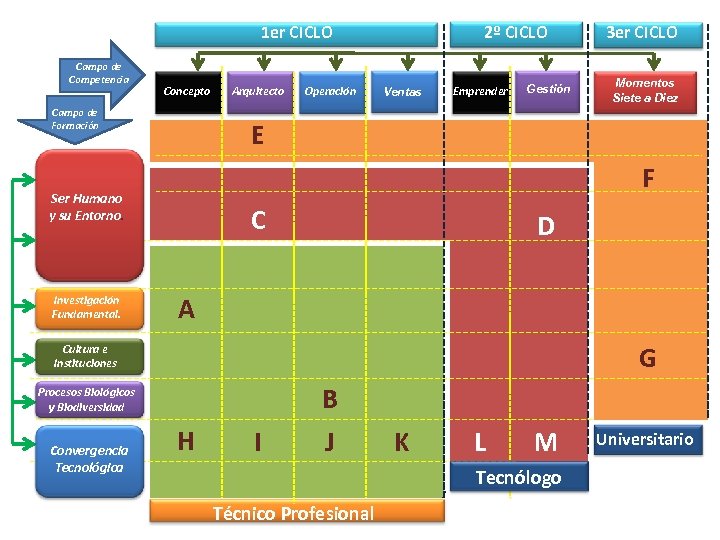 1 er CICLO Campo de Competencia Concepto Campo de Formación Operación Ventas Emprender Gestión