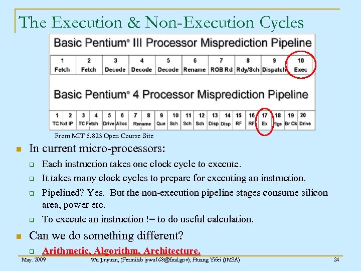 The Execution & Non-Execution Cycles From MIT 6. 823 Open Course Site n In