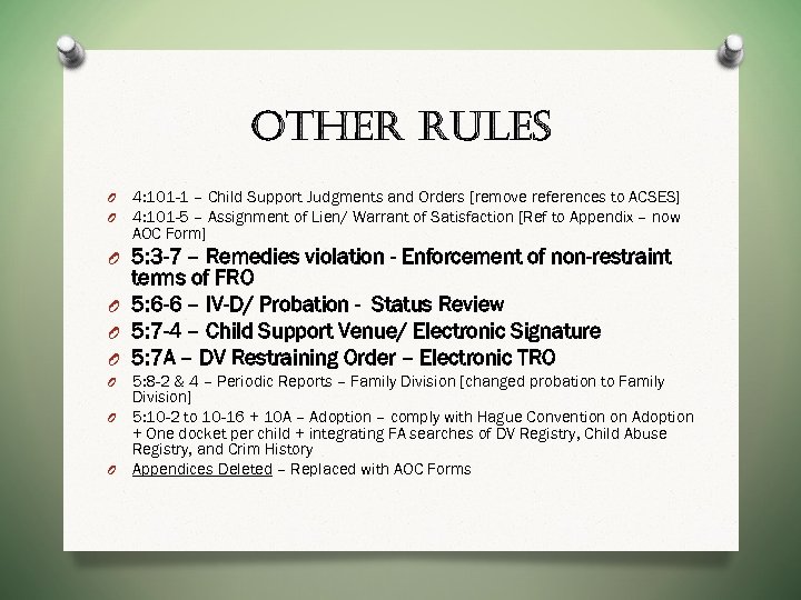 O O 4: 101 -1 – Child Support Judgments and Orders [remove references to