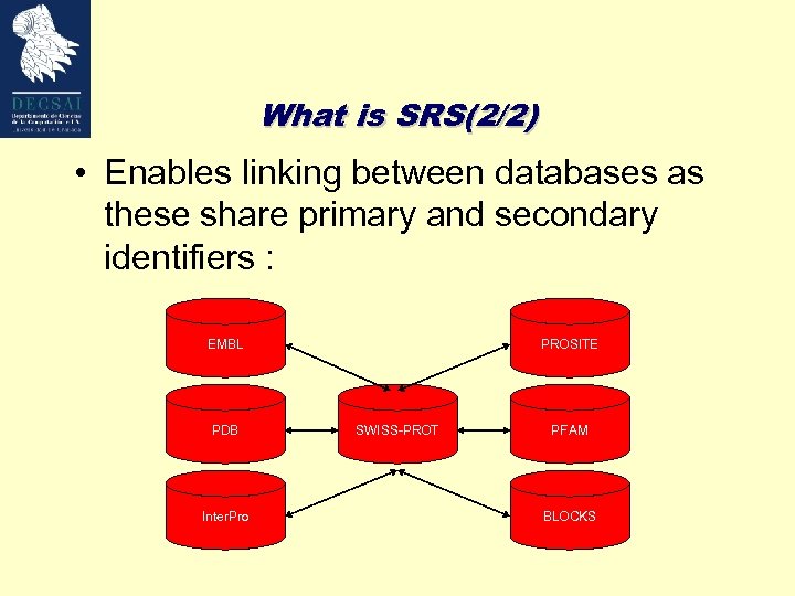 What is SRS(2/2) • Enables linking between databases as these share primary and secondary