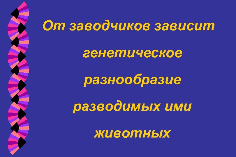 От заводчиков зависит генетическое разнообразие разводимых ими животных 