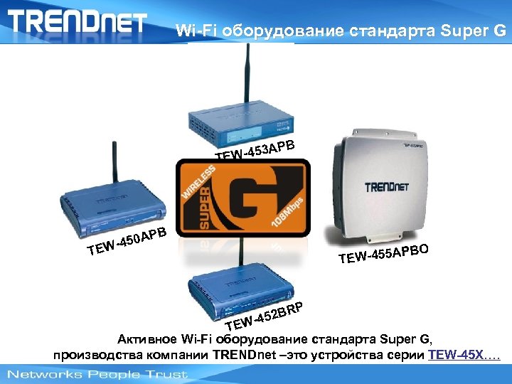 Wi-Fi оборудование стандарта Super G B 3 AP EW-45 T PB 450 A TEW