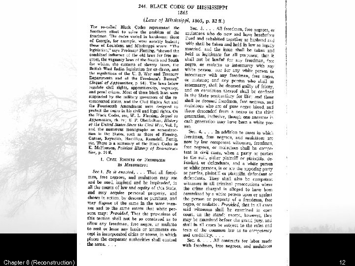 Chapter 6 (Reconstruction) 12 