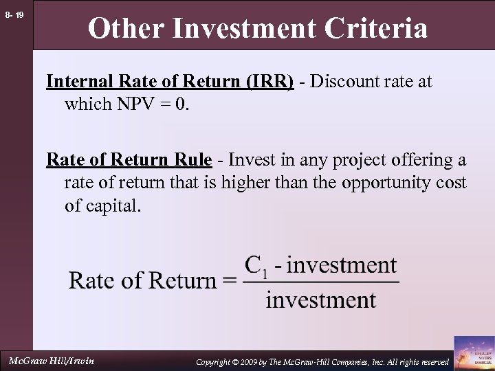 8 — 1 Fundamentals of Corporate Finance Sixth