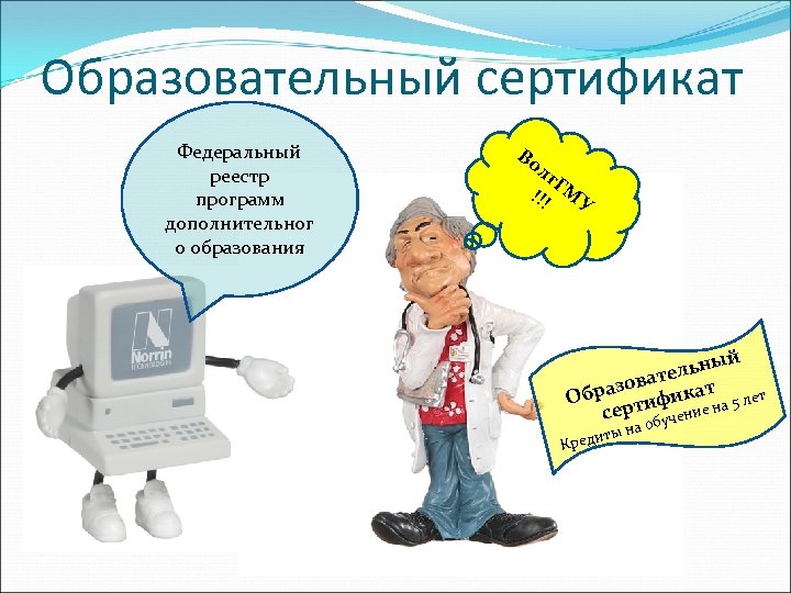 Образовательный сертификат Федеральный реестр программ дополнительног о образования Во лг Г !!! МУ й