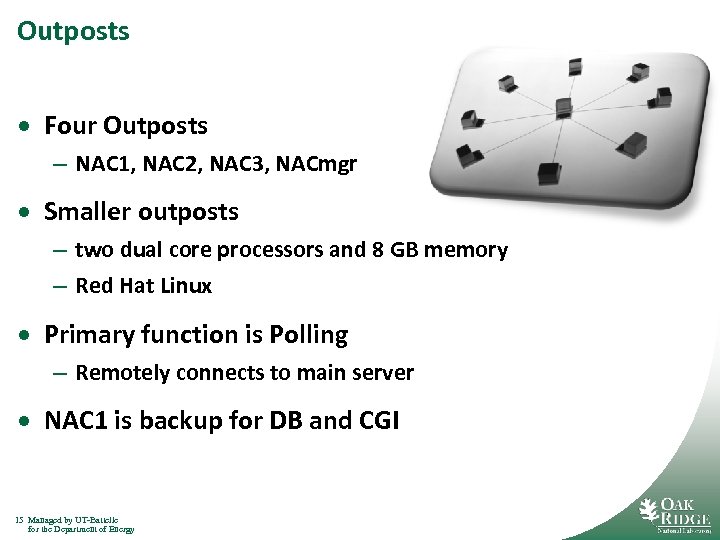 Outposts · Four Outposts – NAC 1, NAC 2, NAC 3, NACmgr · Smaller