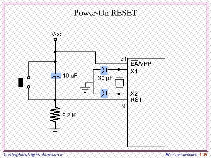 Power-On RESET Vcc 31 10 u. F 30 p. F 9 EA/VPP X 1