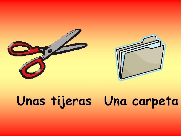 Unas tijeras Una carpeta 