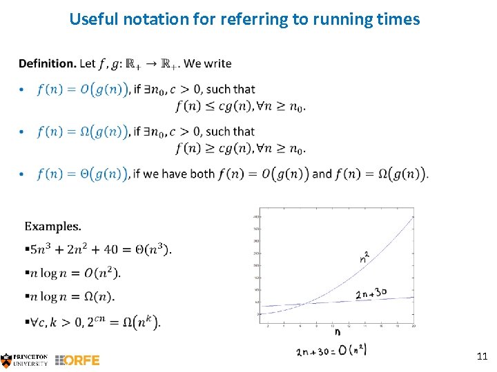 Useful notation for referring to running times 11 