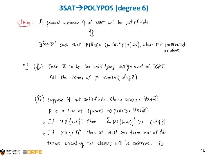 3 SAT POLYPOS (degree 6) 46 