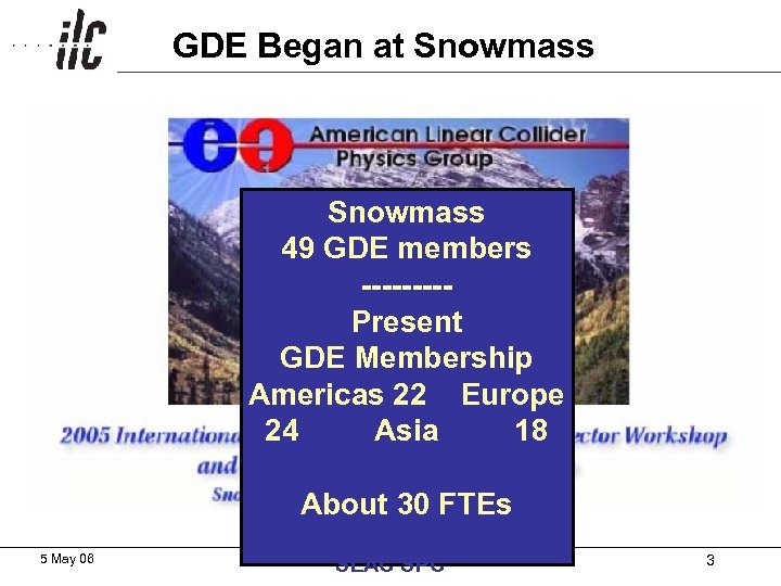 GDE Began at Snowmass 49 GDE members ----Present GDE Membership Americas 22 Europe 24