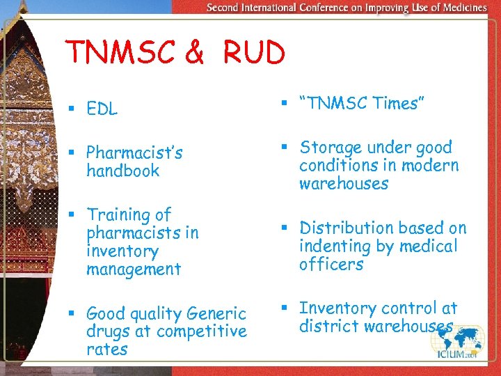 TNMSC & RUD § EDL § “TNMSC Times” § Pharmacist’s handbook § Storage under