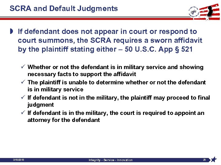 SCRA and Default Judgments » If defendant does not appear in court or respond