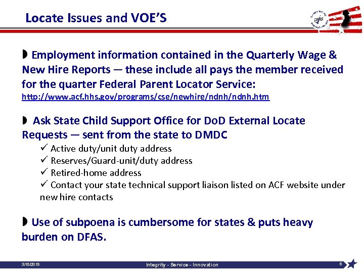 Locate Issues and VOE’S » Employment information contained in the Quarterly Wage & New
