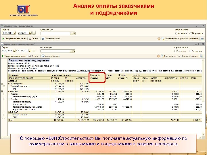 Оплата заказчиком. Бит строительство. 1с бит строительство. Программа бит 1с строительство. 1с заказчик подрядчик.