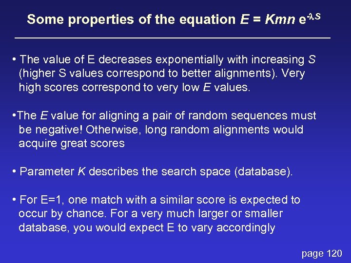 Some properties of the equation E = Kmn e-l. S • The value of