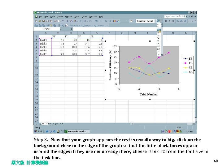 Step 8. Now that your graph appears the text is usually way to big,