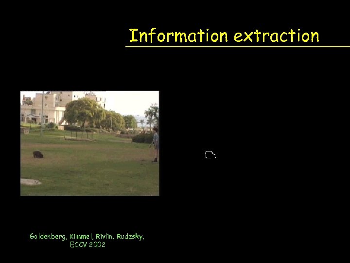 Information extraction Goldenberg, Kimmel, Rivlin, Rudzsky, ECCV 2002 