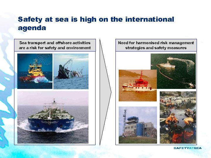 Safety at sea is high on the international agenda Sea transport and offshore activities