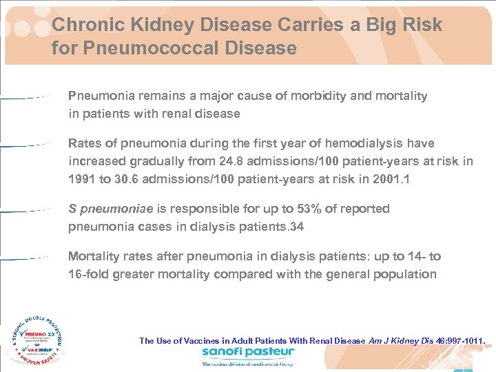 Chronic Kidney Disease Carries a Big Risk for Pneumococcal Disease Pneumonia remains a major
