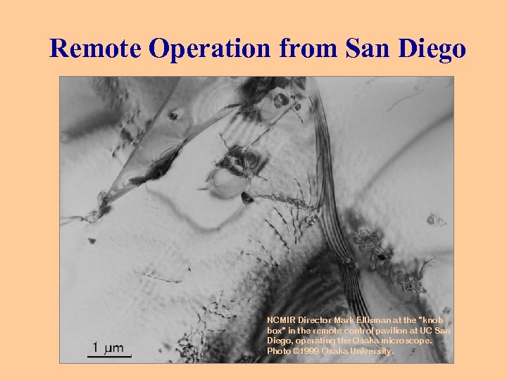 Remote Operation from San Diego NCMIR Director Mark Ellisman at the "knob box" in
