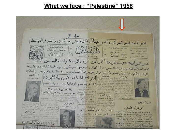 What we face : “Palestine” 1958 