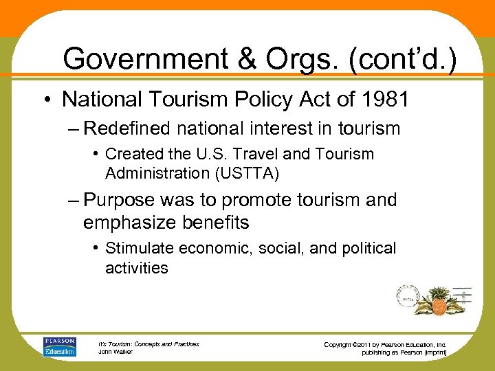department of tourism policies
