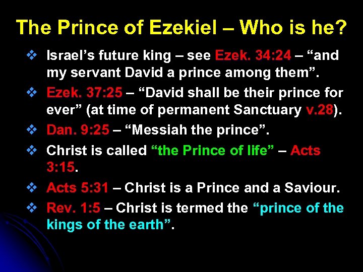 The Prince of Ezekiel – Who is he? v Israel’s future king – see