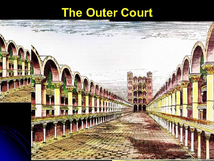 The Outer Court 1. Symmetrical arches and pillars 120’ (37 m) high on both
