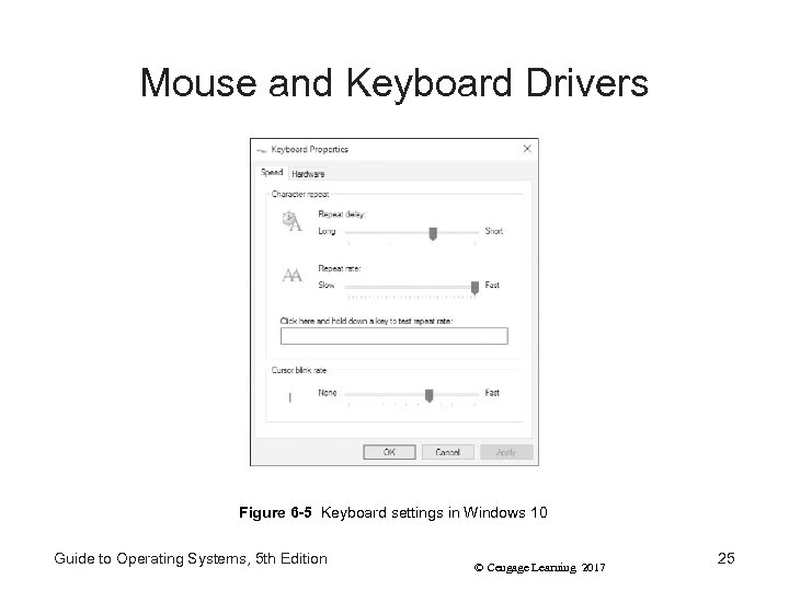 Mouse and Keyboard Drivers Figure 6 -5 Keyboard settings in Windows 10 Guide to