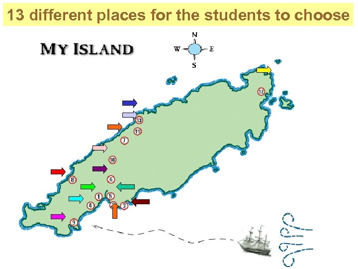 13 different places for the students to choose 