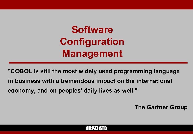Software Configuration Management 
