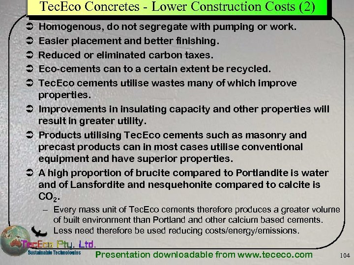 Tec. Eco Concretes - Lower Construction Costs (2) Homogenous, do not segregate with pumping