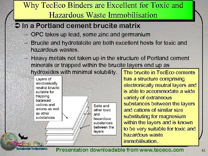 Why Tec. Eco Binders are Excellent for Toxic and Hazardous Waste Immobilisation Ü In