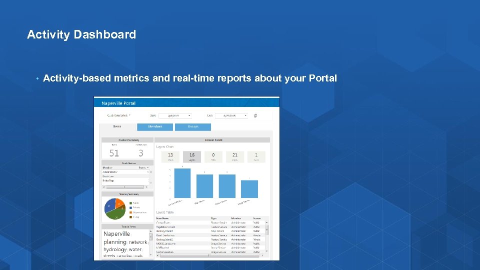 Activity Dashboard • Activity-based metrics and real-time reports about your Portal 
