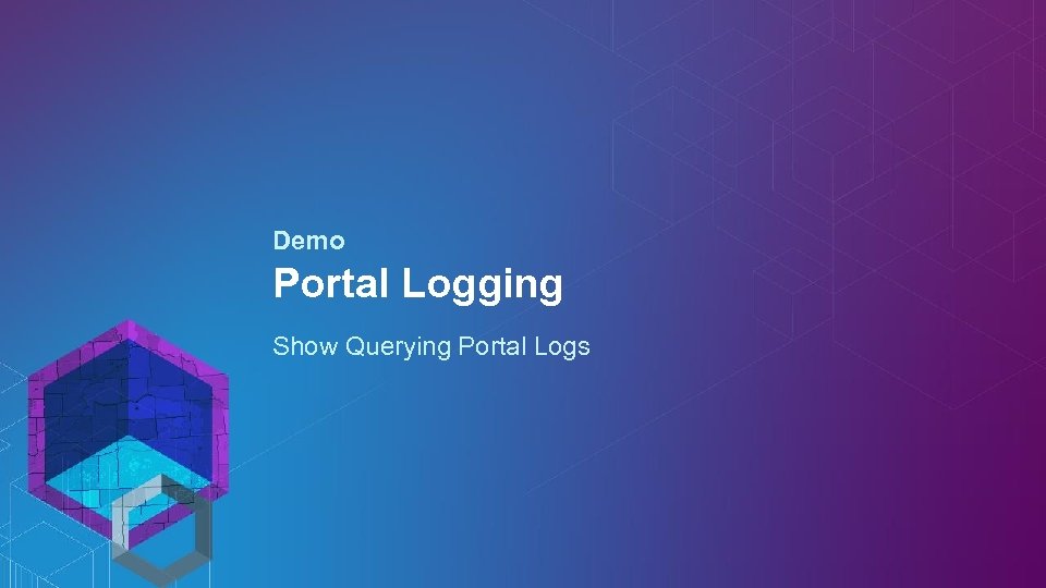 Demo Portal Logging Show Querying Portal Logs 