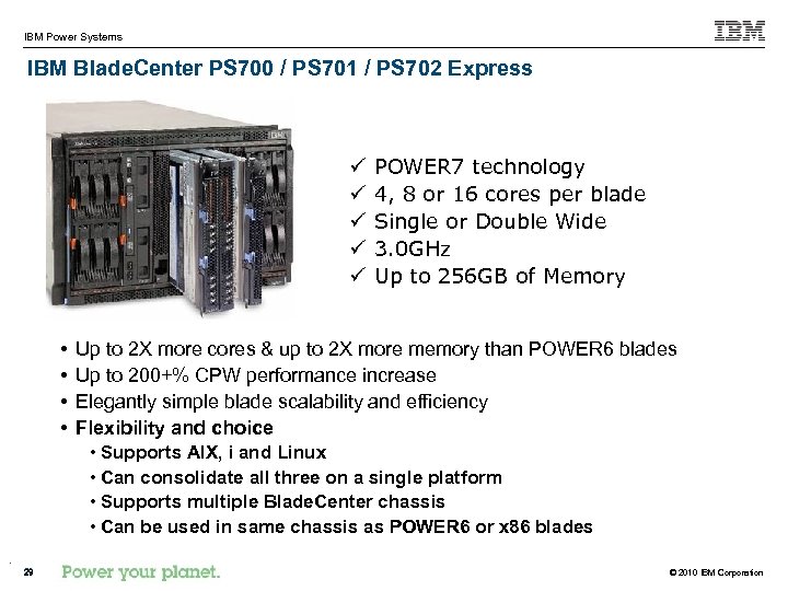 IBM Power Systems IBM Blade. Center PS 700 / PS 701 / PS 702