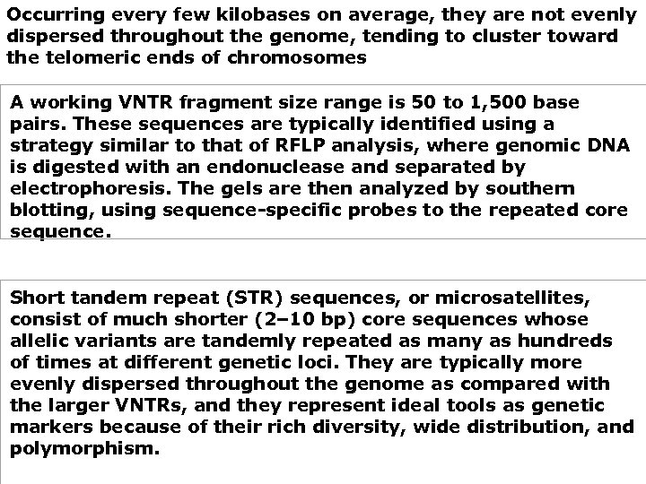 Occurring every few kilobases on average, they are not evenly dispersed throughout the genome,