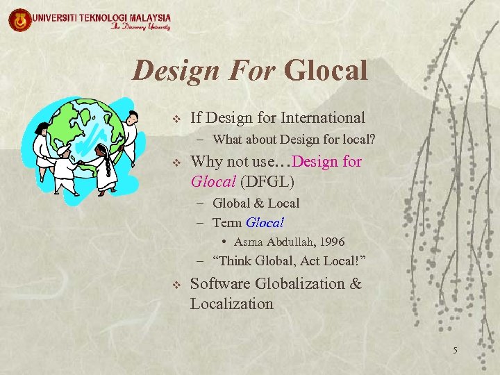 Design For Glocal v If Design for International – What about Design for local?