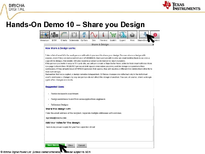 Hands-On Demo 10 – Share you Design © Biricha Digital Power Ltd (unless stated