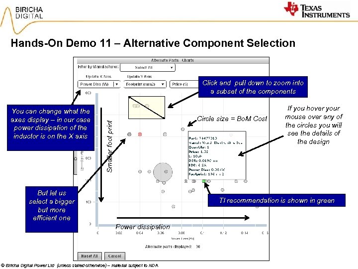 Hands-On Demo 11 – Alternative Component Selection Click and pull down to zoom into