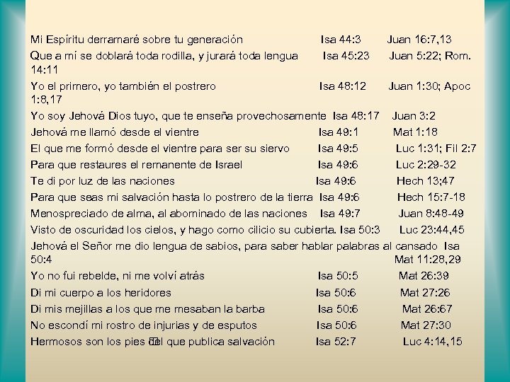 Mi Espíritu derramaré sobre tu generación Isa 44: 3 Juan 16: 7, 13 Que