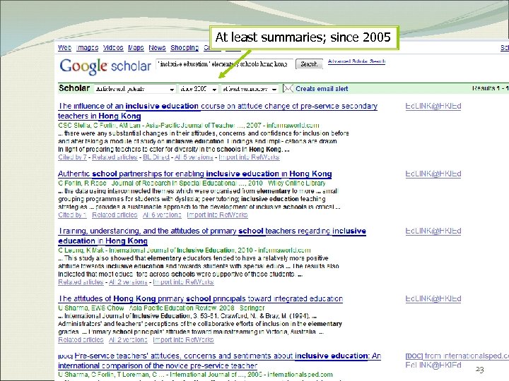 At least summaries; since 2005 23 