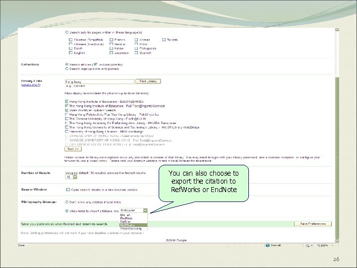 You can also choose to export the citation to Ref. Works or End. Note