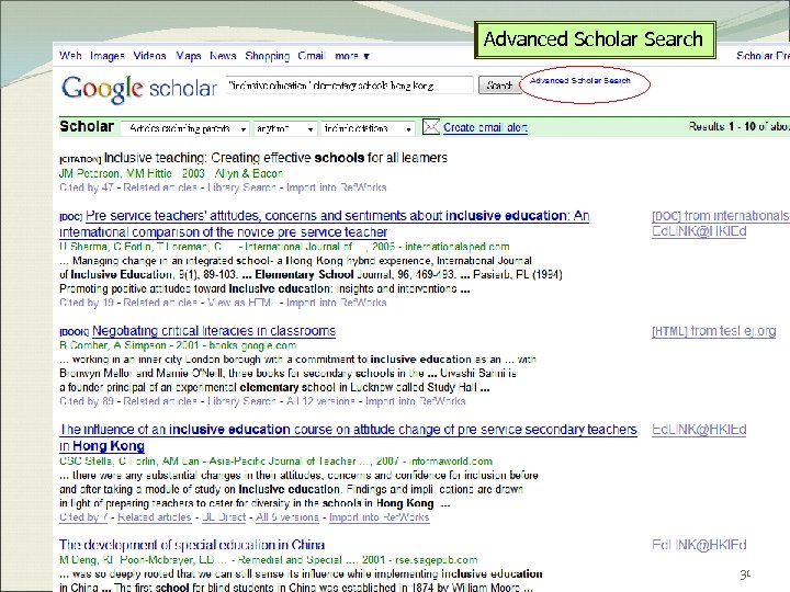 Advanced Scholar Search 31 