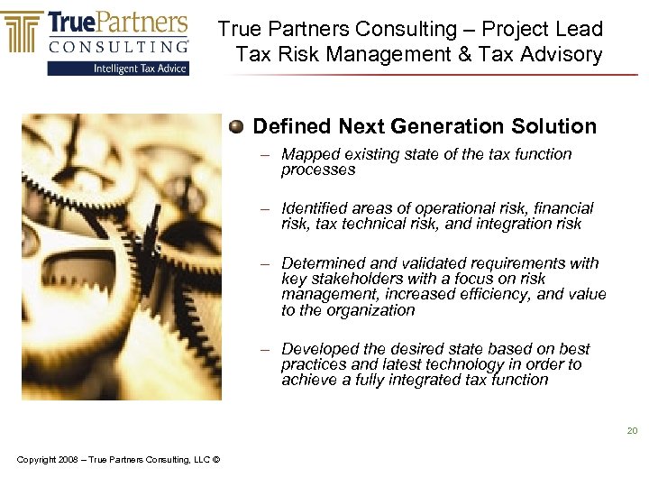 True Partners Consulting – Project Lead Tax Risk Management & Tax Advisory Defined Next