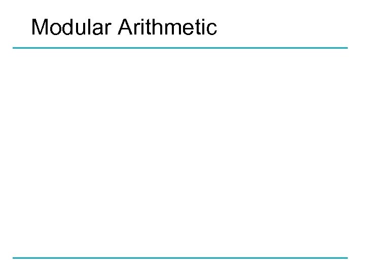 Modular Arithmetic 