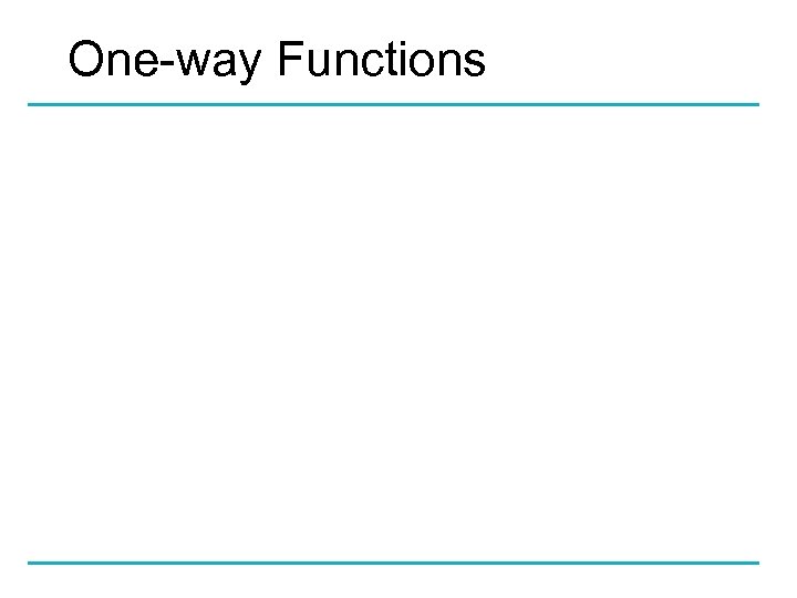 One-way Functions 