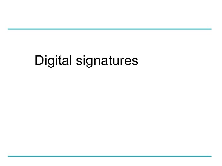 Digital signatures 